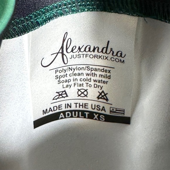 Alexandra Just For Kix Teal Ombre Damask Dance Costume 2 piece Set Adult XS - Picture 6 of 9